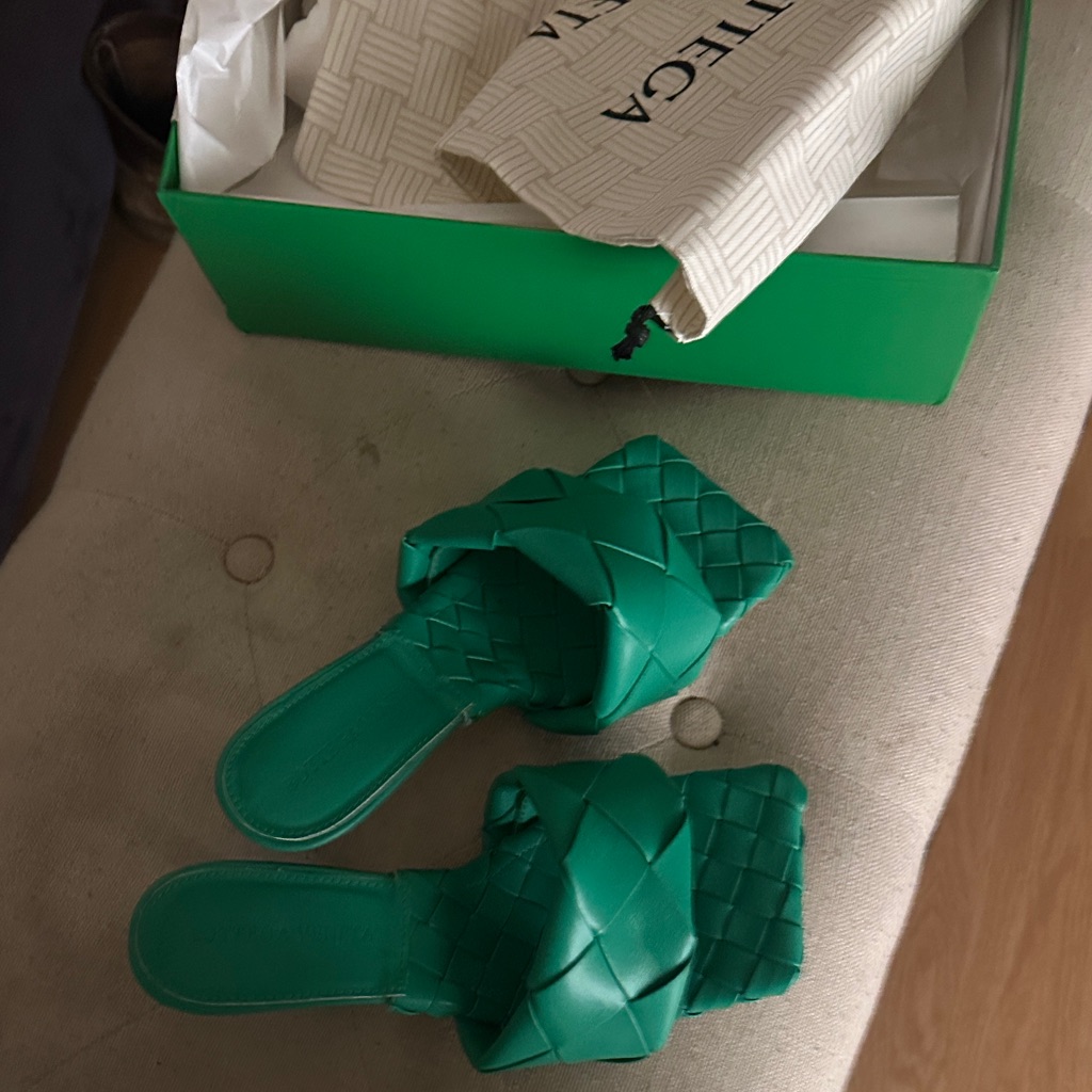 Bottega Veneta Emerald Woven Mules